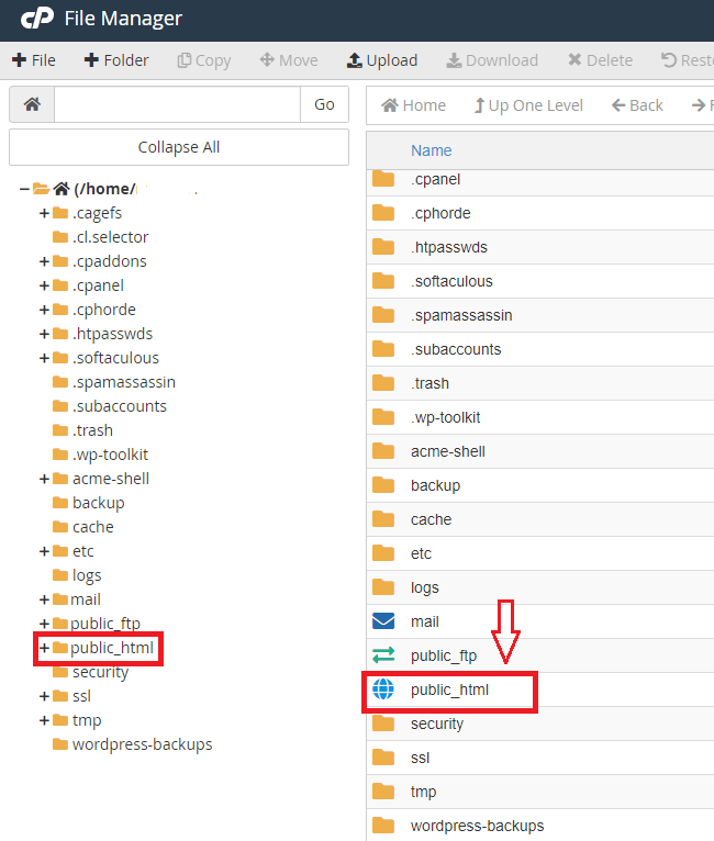 Thư mục public_html ở đâu?